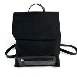 Hillard & Hanson Backpack Black Fabric Shoulder Book Bag Day Pack Travel